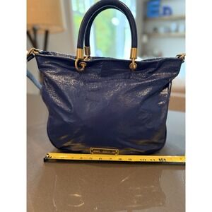 Marc by Marc Jacobs Blue Too Hot to Handle Leather Hobo Shoulder Handbag Purse